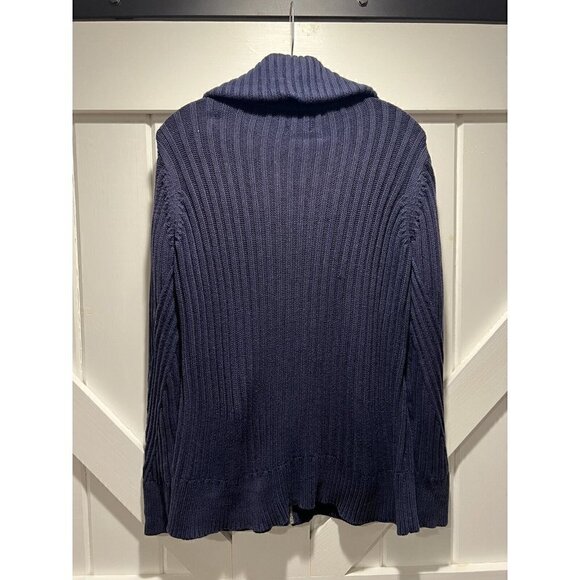 Chicos Sweater Heavy Knit Cotton Zip Sweater  Size 1 Small Cozy Grandma Core - Picture 2 of 5